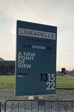 Zum Gespräch auf der internationalen Fachmesse für die lederverarbeitende Industrie, LINEAPELLE.
