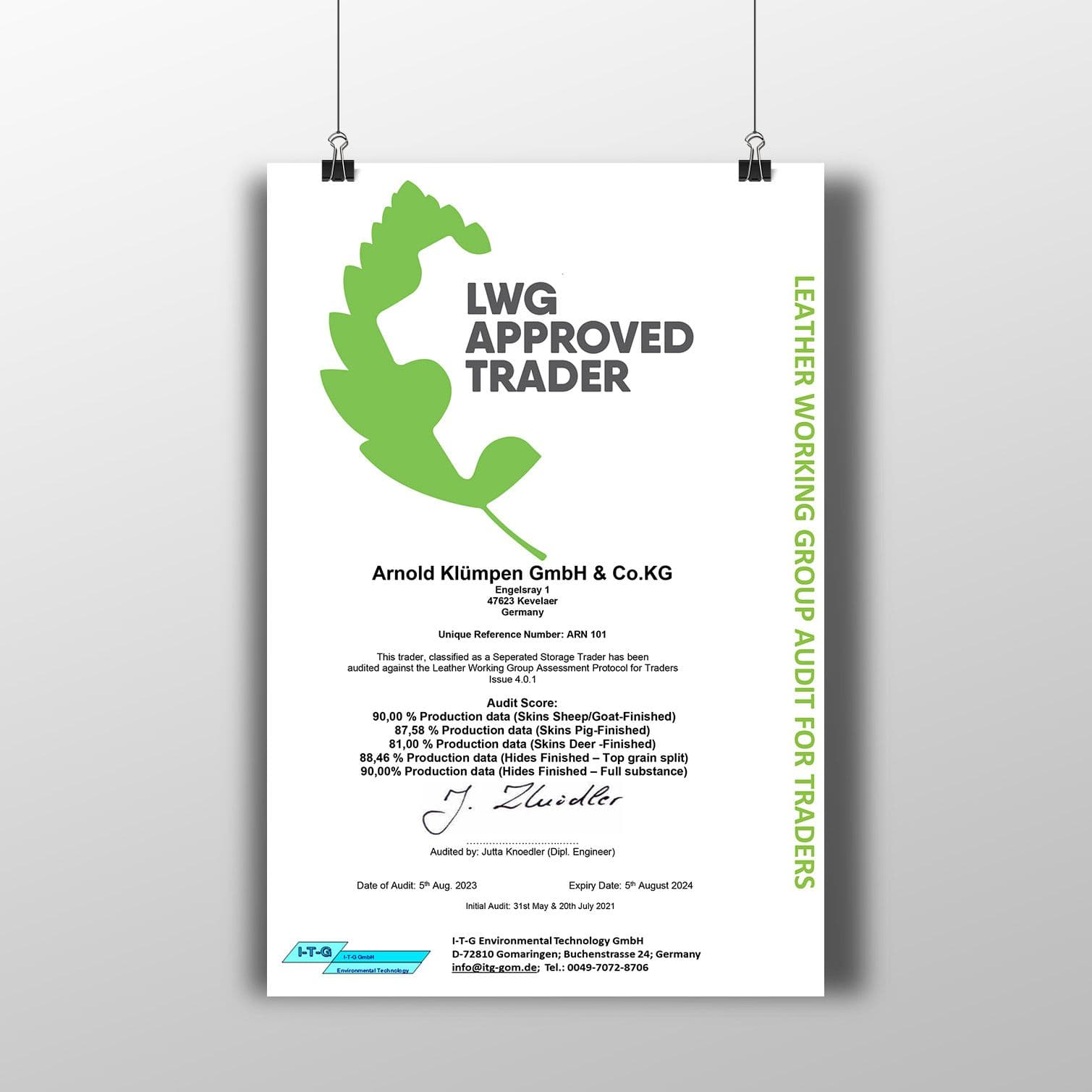 LWG APPROVED TRADER.